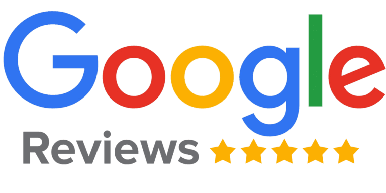 a logo with text and stars